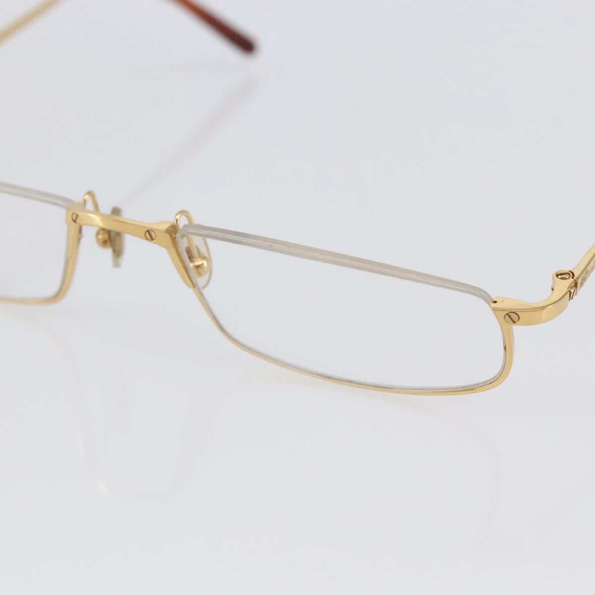 CARTIER Glasses metal Gold Auth SW1666