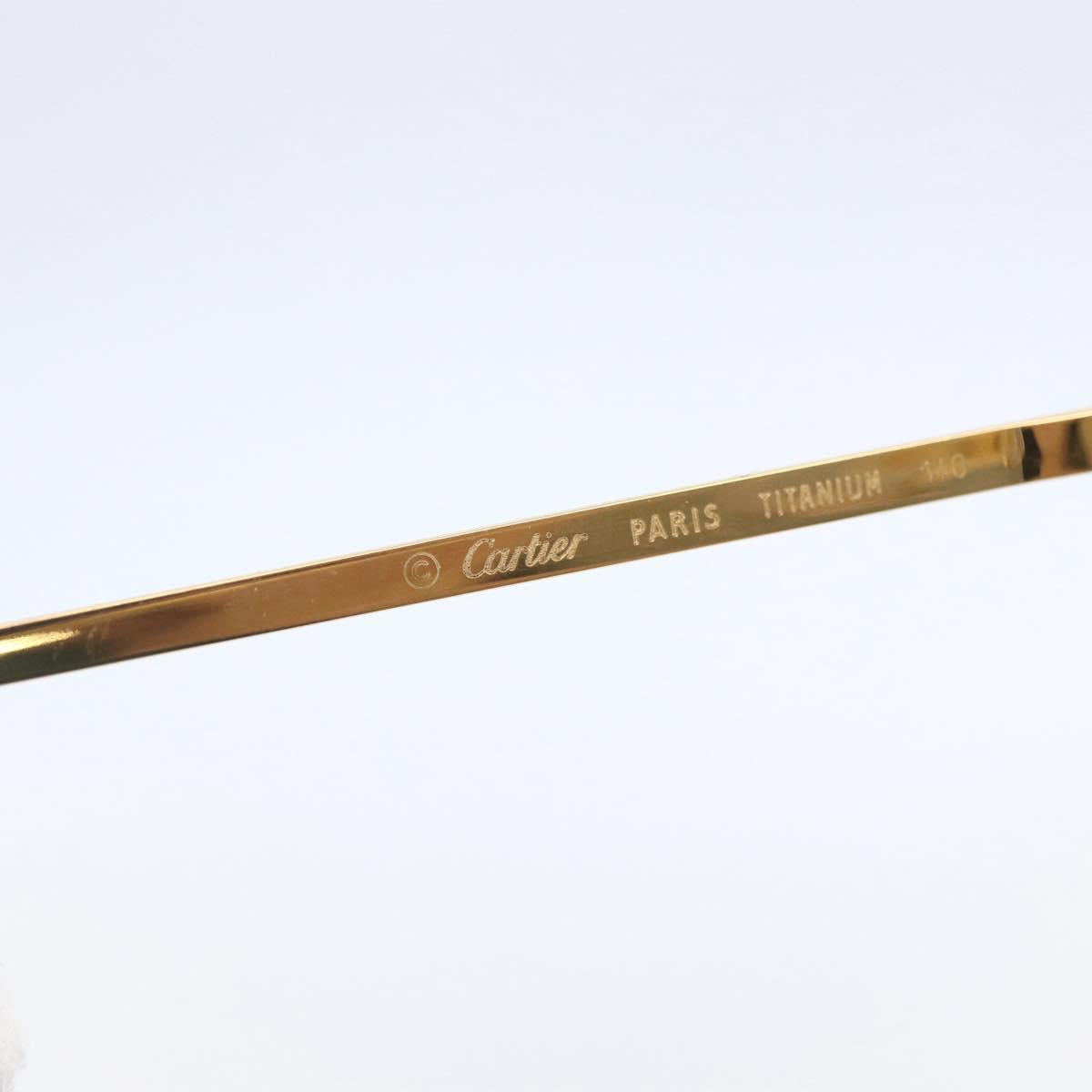 CARTIER Glasses metal Gold Auth SW1666