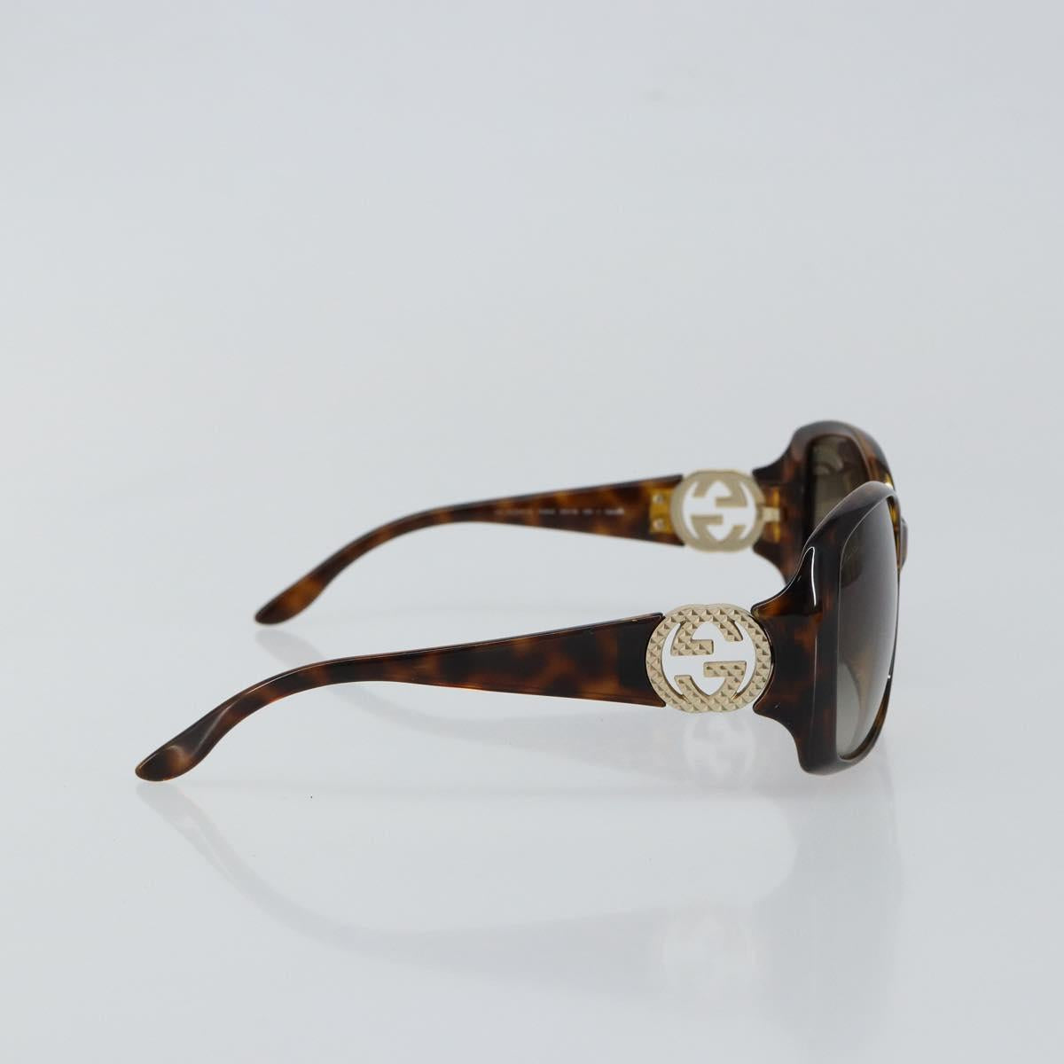 GUCCI Interlocking G Sunglasses Plastic Brown Auth SW1673