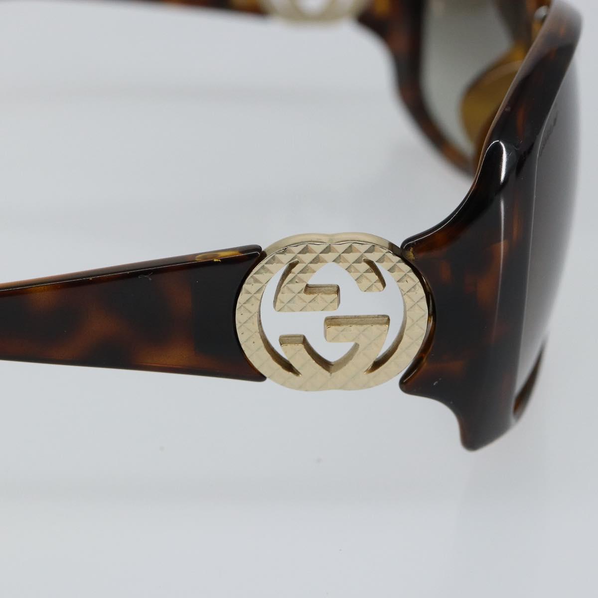 GUCCI Interlocking G Sunglasses Plastic Brown Auth SW1673