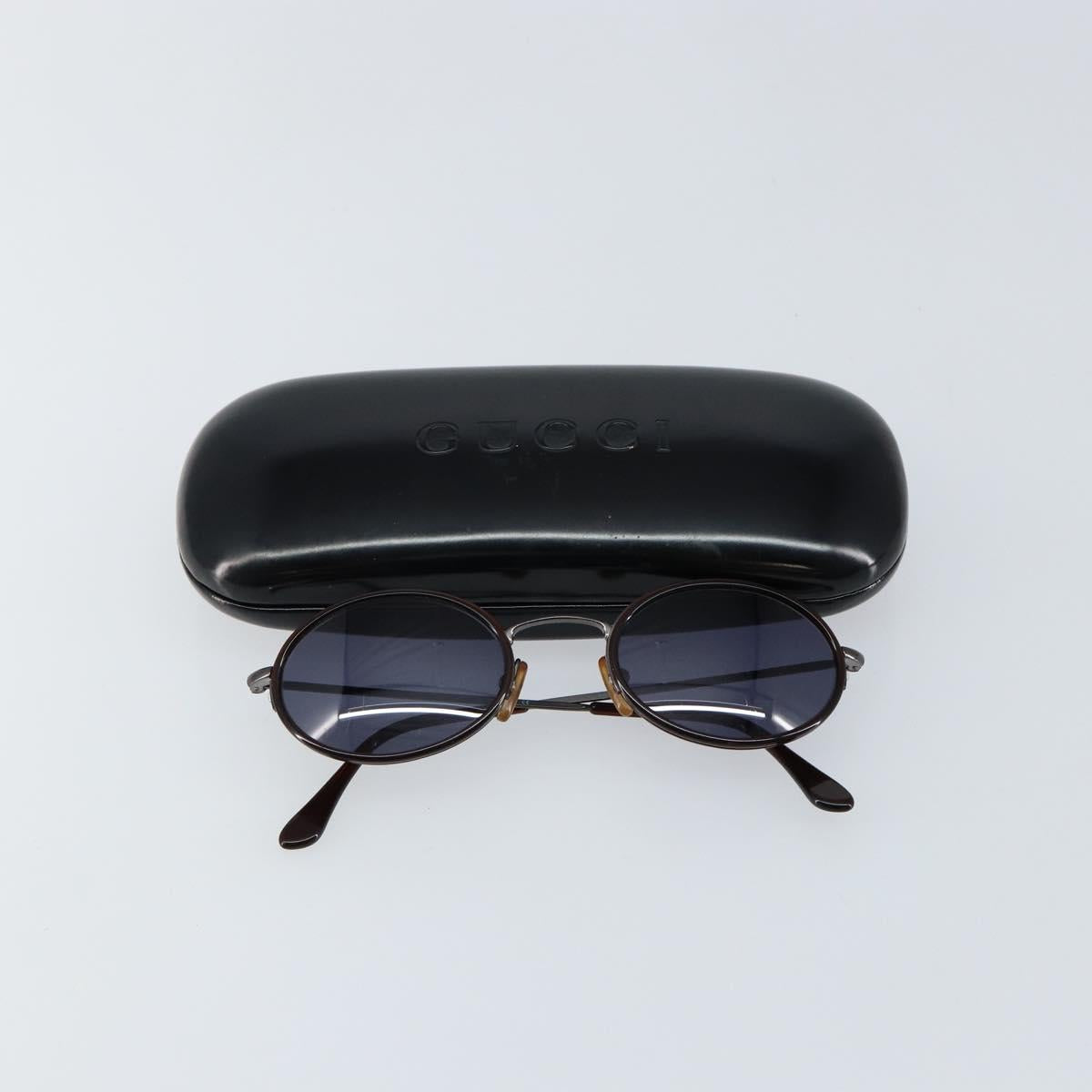 GUCCI Sunglasses Plastic Dark Brown Auth SW1677