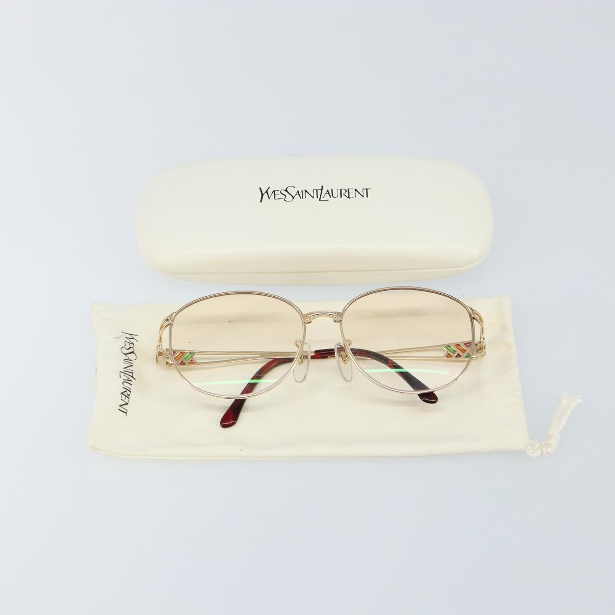 SAINT LAURENT Glasses metal Gold Auth SW1682