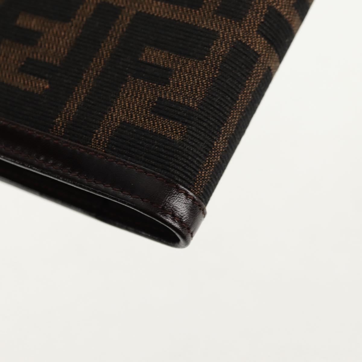 FENDI Zucca Canvas Planner Black Brown Auth sw1689V
