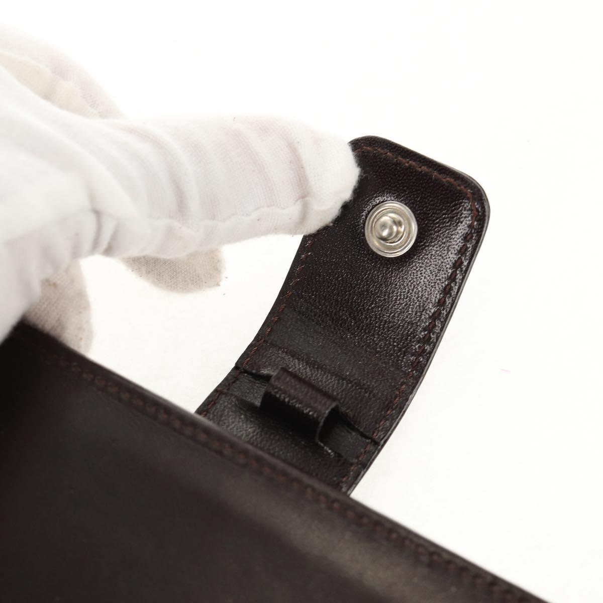 FENDI Zucca Canvas Planner Black Brown Auth sw1689V