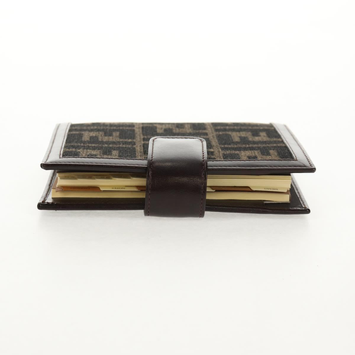 FENDI Zucca Canvas Planner Black Brown Auth sw1689V
