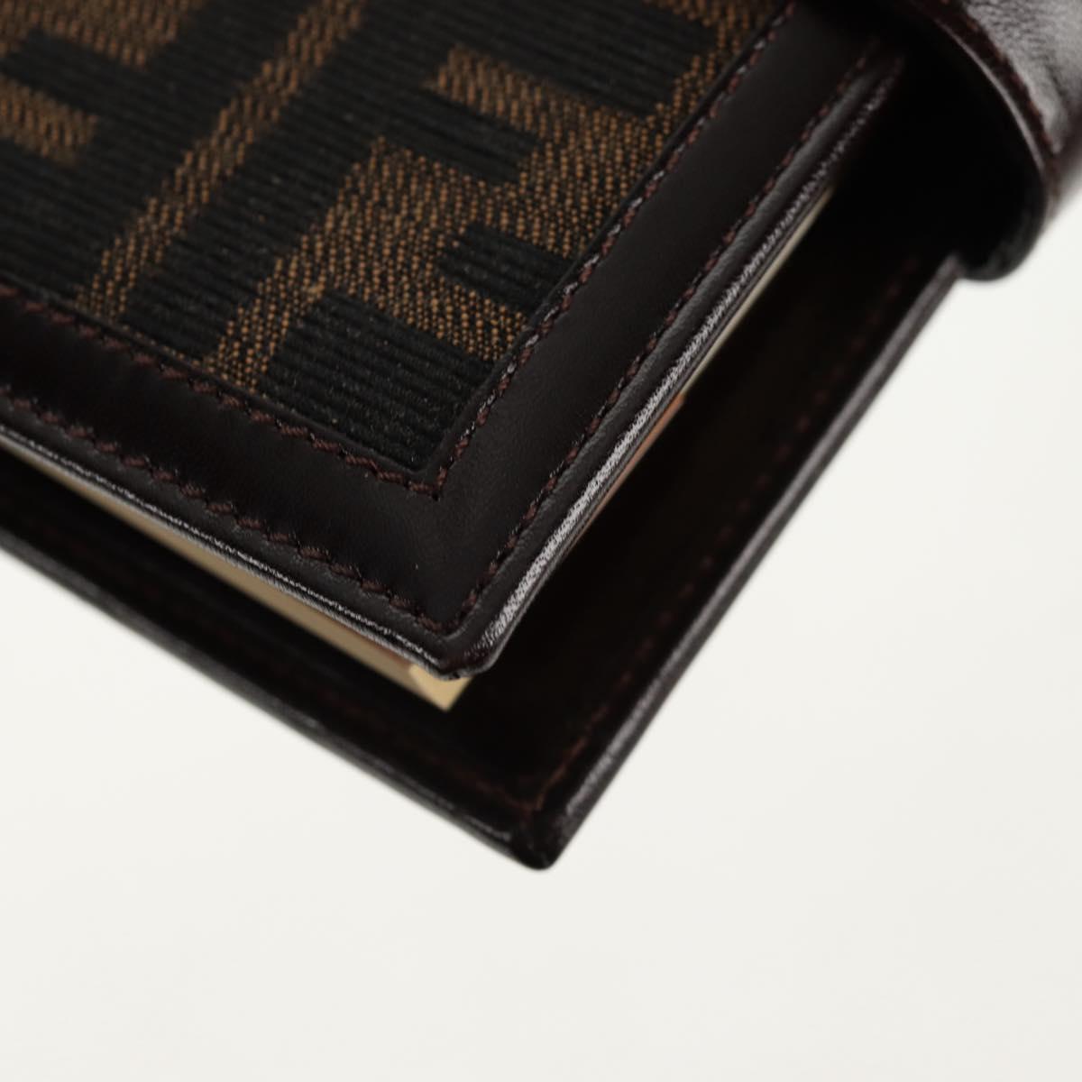 FENDI Zucca Canvas Planner Black Brown Auth sw1689V