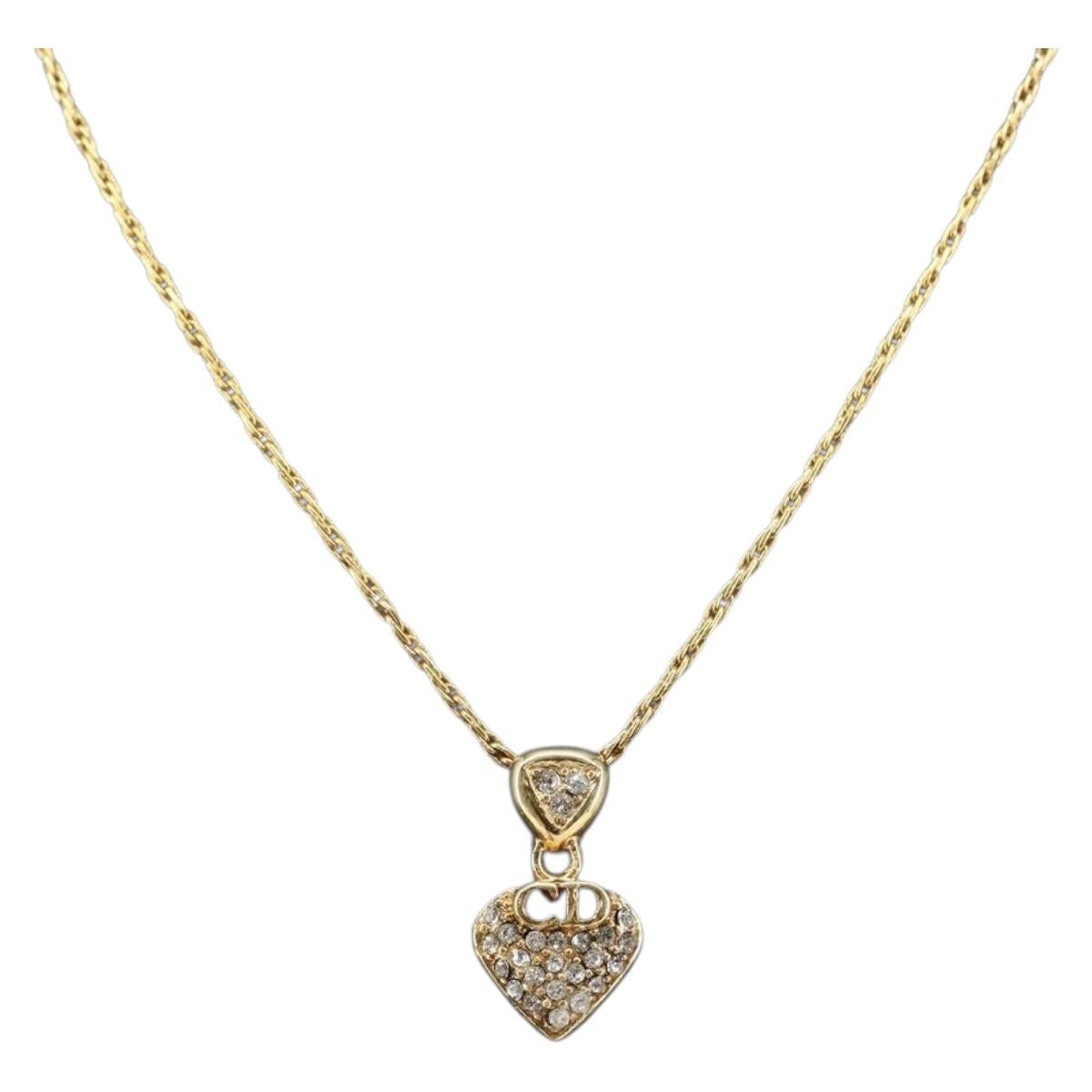 Christian Dior Necklace metal Gold Auth sw1690