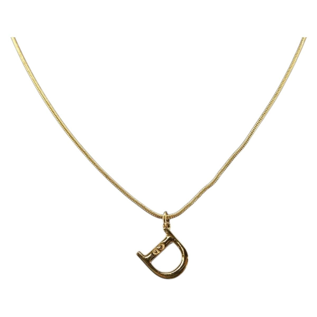 Christian Dior Necklace metal Gold Auth sw1693