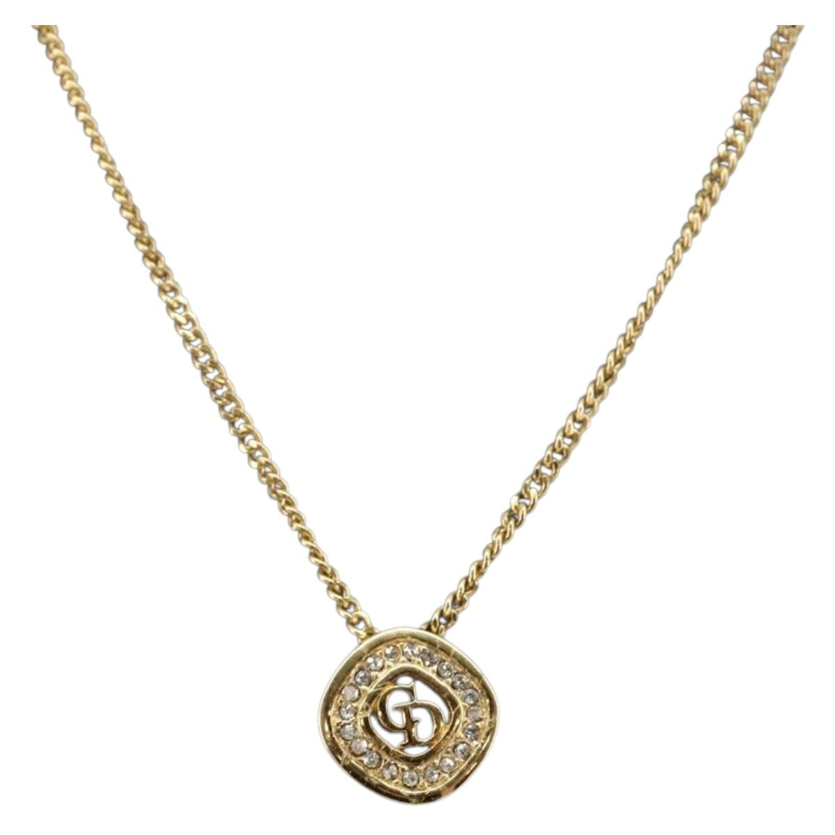 Christian Dior Necklace metal Gold Auth sw1694