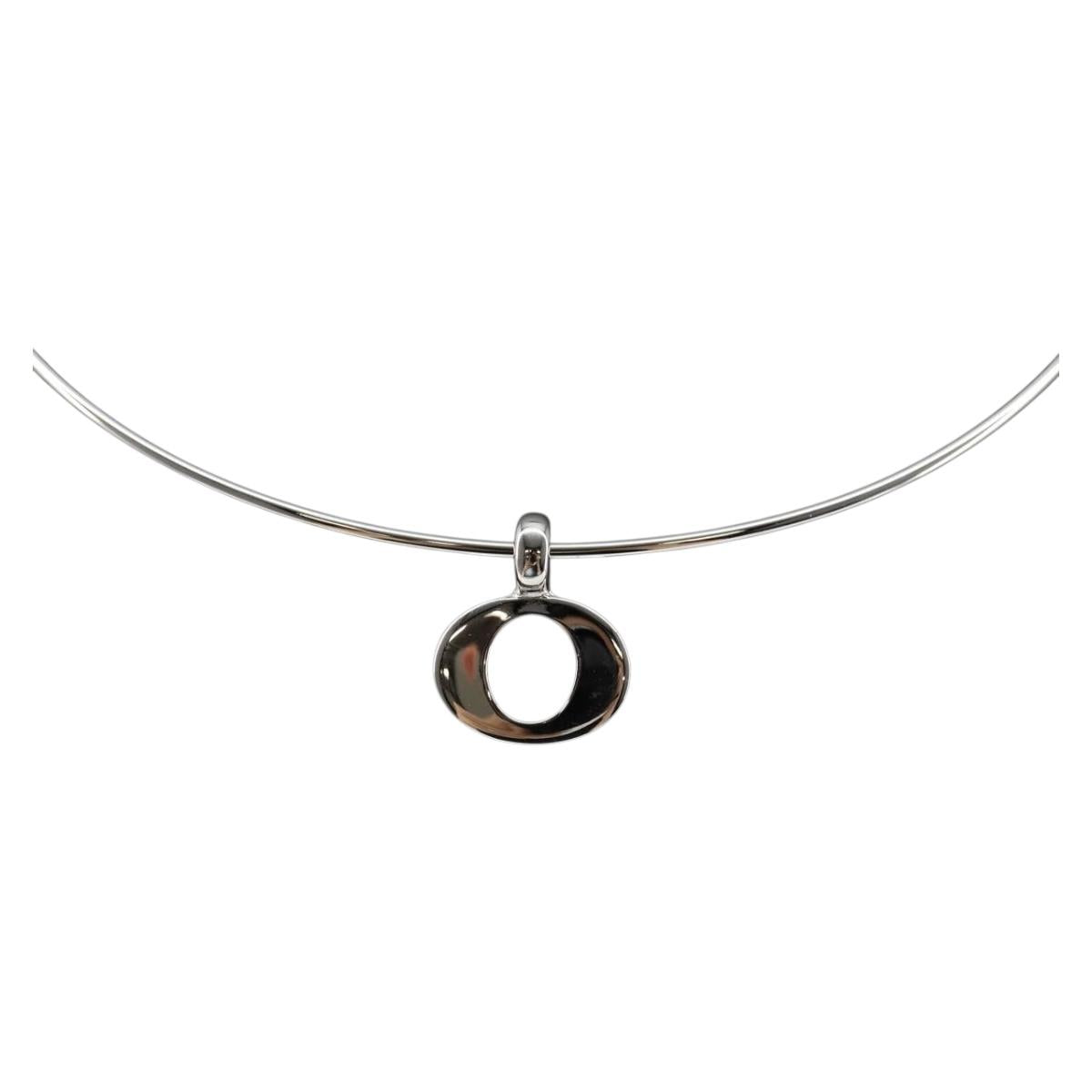 Christian Dior Choker metal Silver Auth sw1695