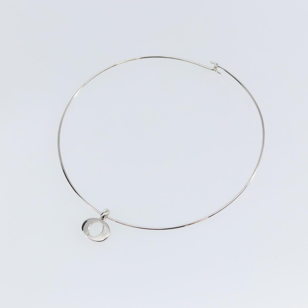 Christian Dior Choker metal Silver Auth sw1695