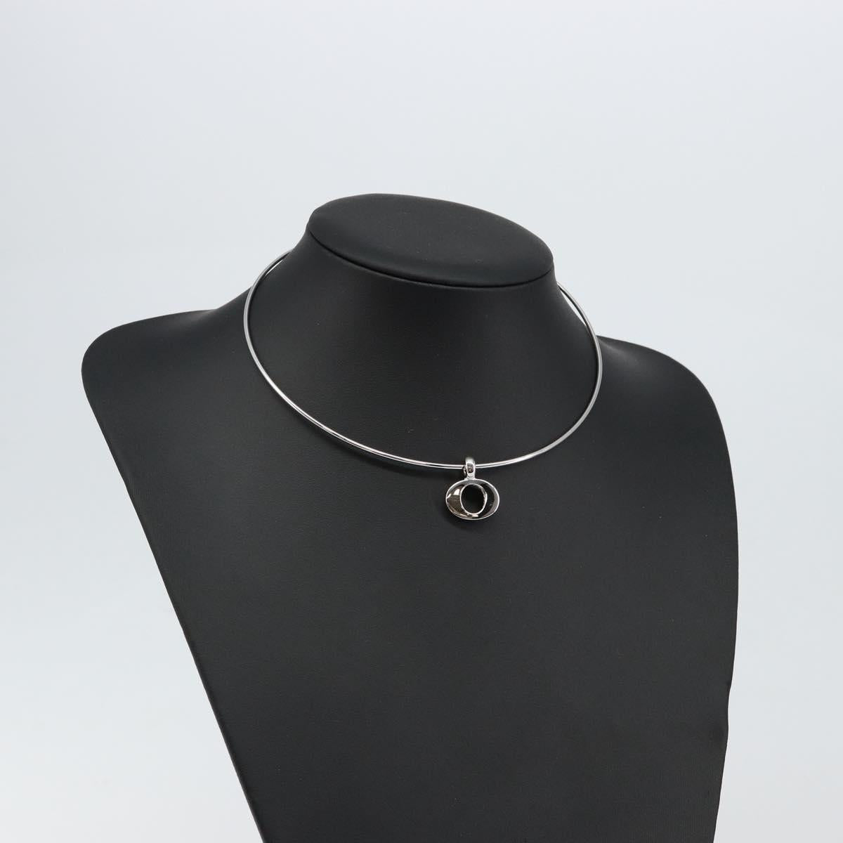 Christian Dior Choker metal Silver Auth sw1695