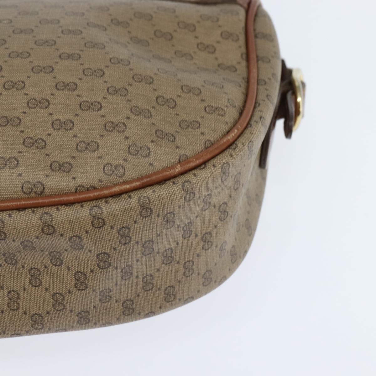 GUCCI Micro GG Supreme Shoulder Bag PVC Beige Gold 001 984 4001 Auth SW1700