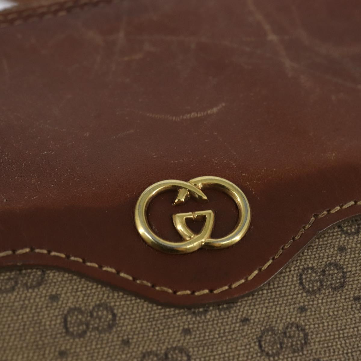 GUCCI Micro GG Supreme Shoulder Bag PVC Beige Gold 001 984 4001 Auth SW1700