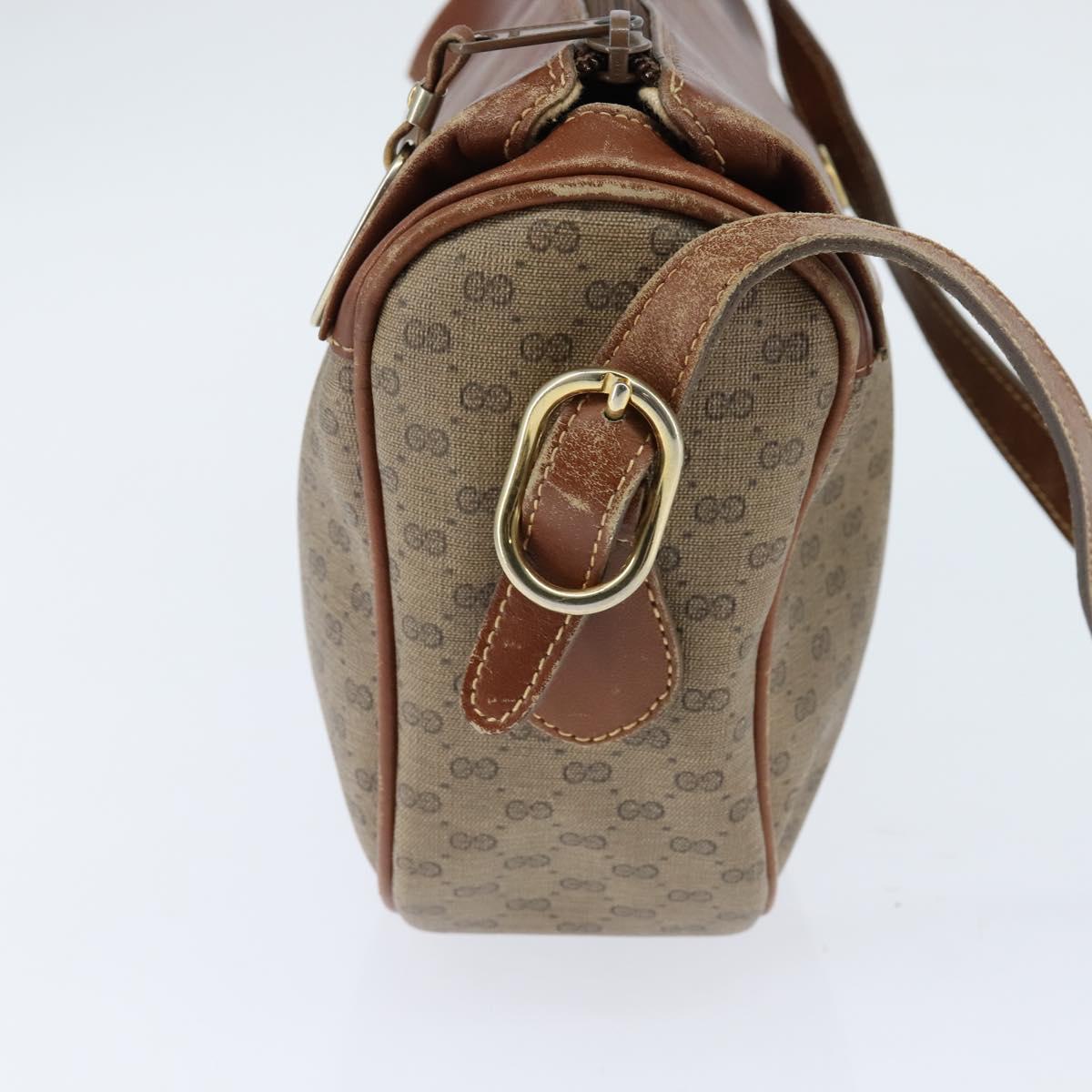 GUCCI Micro GG Supreme Shoulder Bag PVC Beige Gold 001 984 4001 Auth SW1700