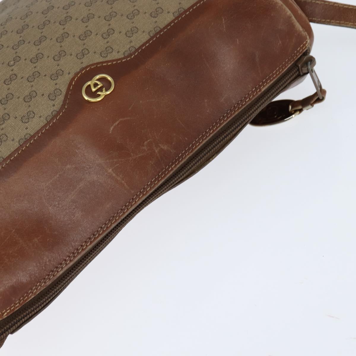 GUCCI Micro GG Supreme Shoulder Bag PVC Beige Gold 001 984 4001 Auth SW1700