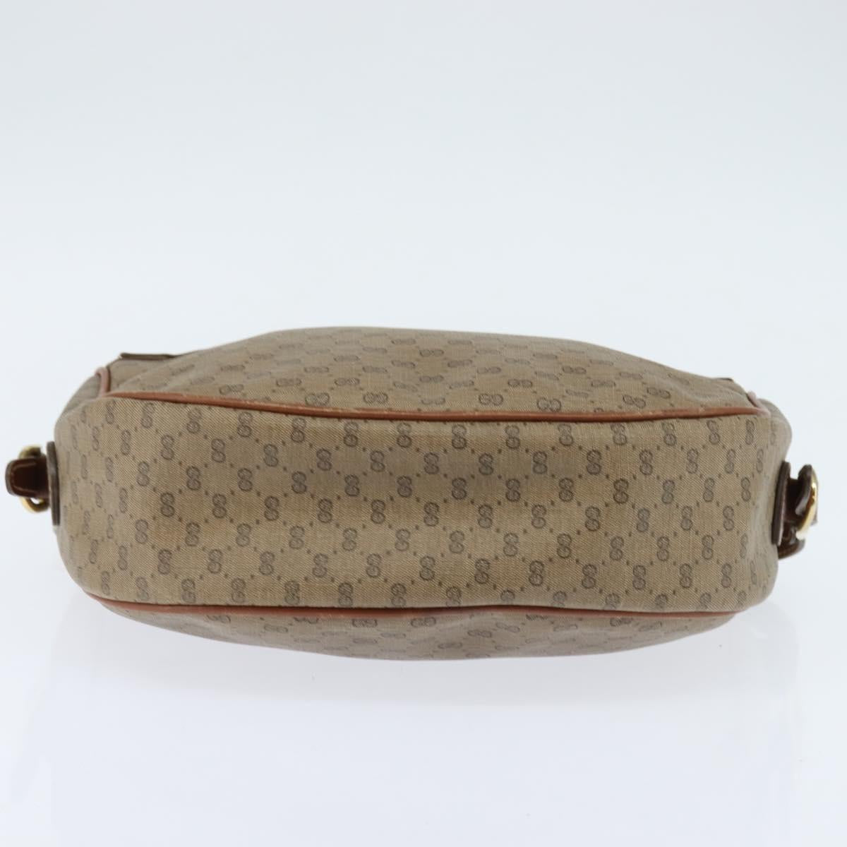 GUCCI Micro GG Supreme Shoulder Bag PVC Beige Gold 001 984 4001 Auth SW1700