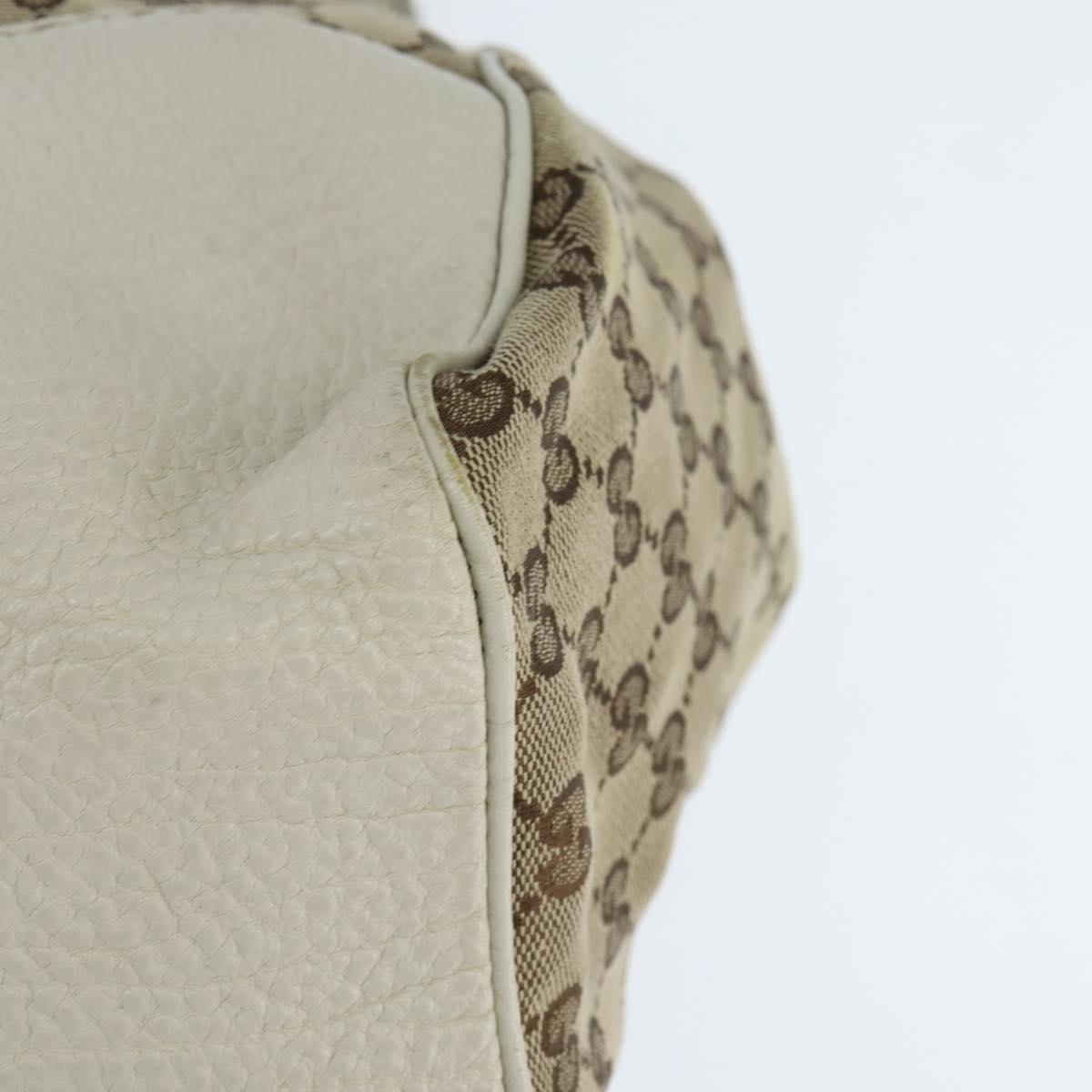 GUCCI GG Canvas Tote Bag Beige Gold 223972 Auth SW1704