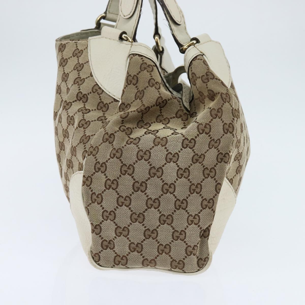 GUCCI GG Canvas Tote Bag Beige Gold 223972 Auth SW1704