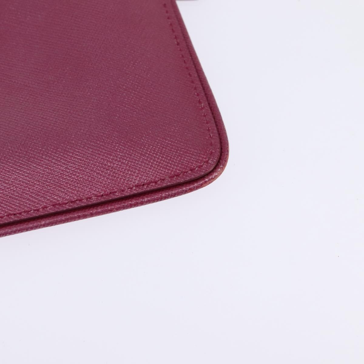 PRADA Shoulder Bag Safiano leather Pink Silver Auth SW1708