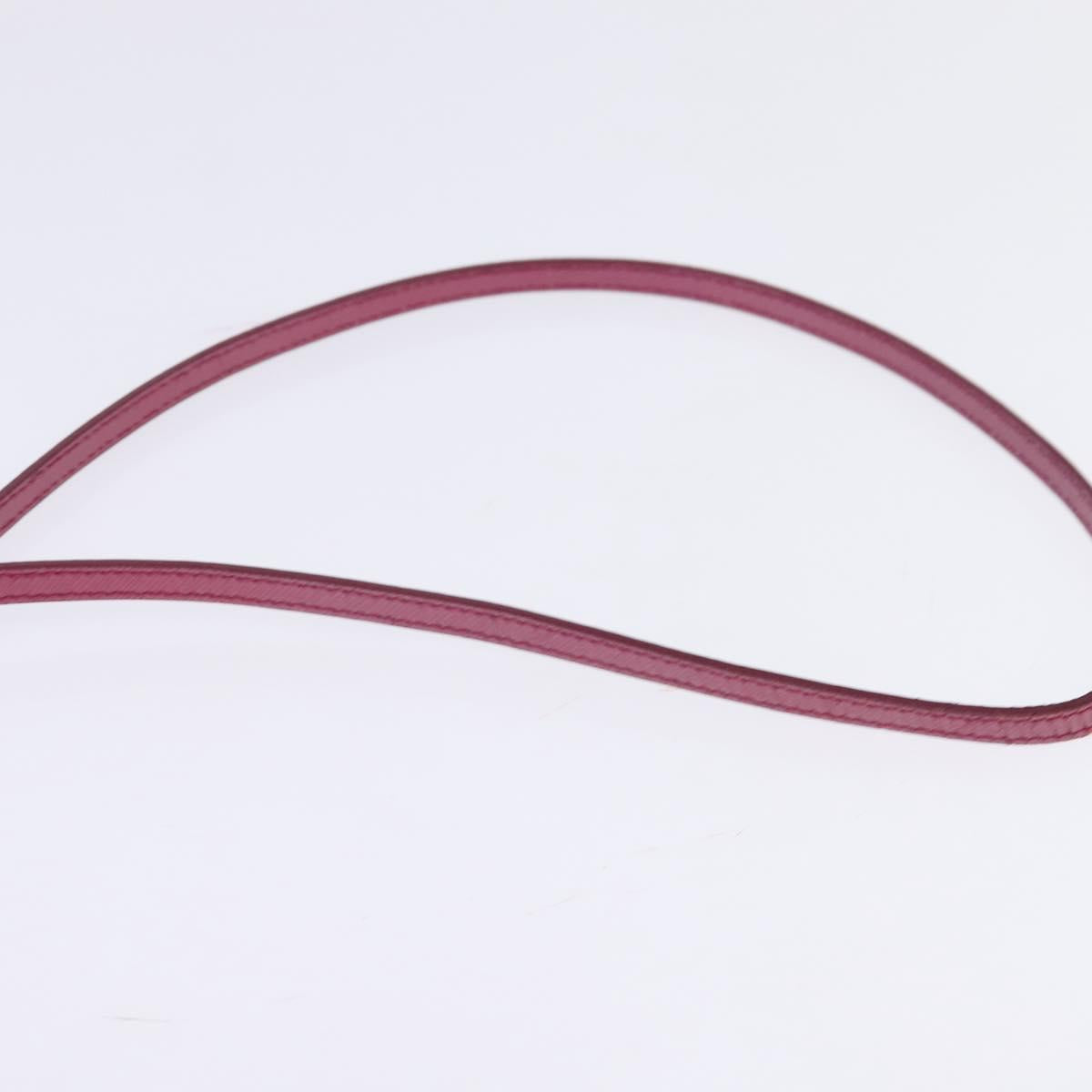 PRADA Shoulder Bag Safiano leather Pink Silver Auth SW1708