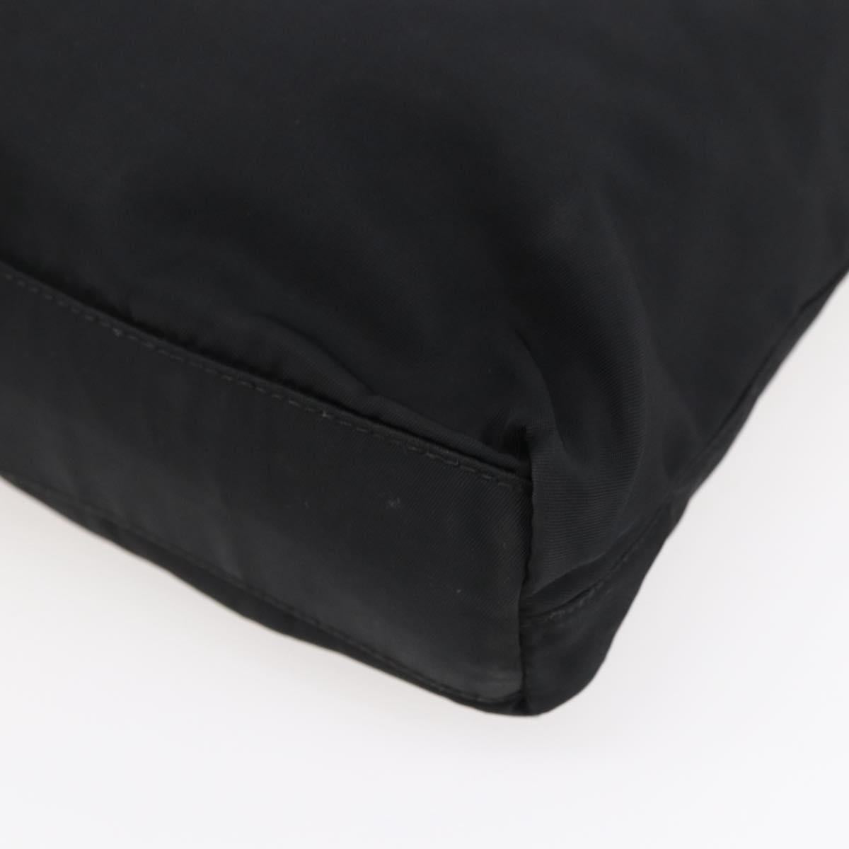 PRADA Tote Bag Nylon Black Silver Auth SW1710