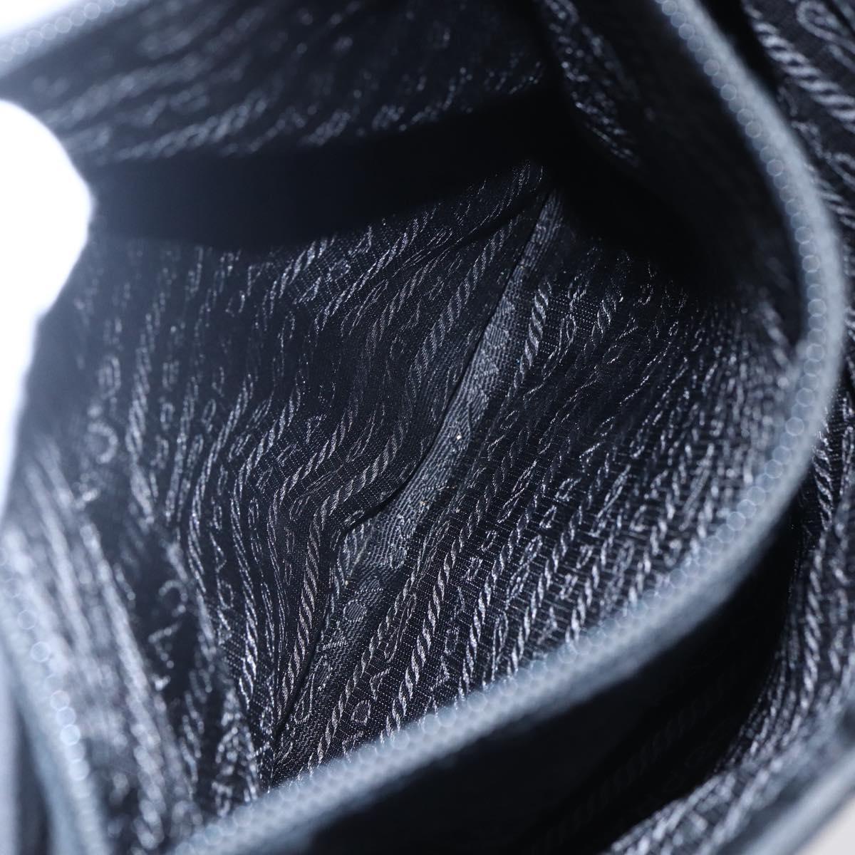 PRADA Tote Bag Nylon Black Silver Auth SW1710