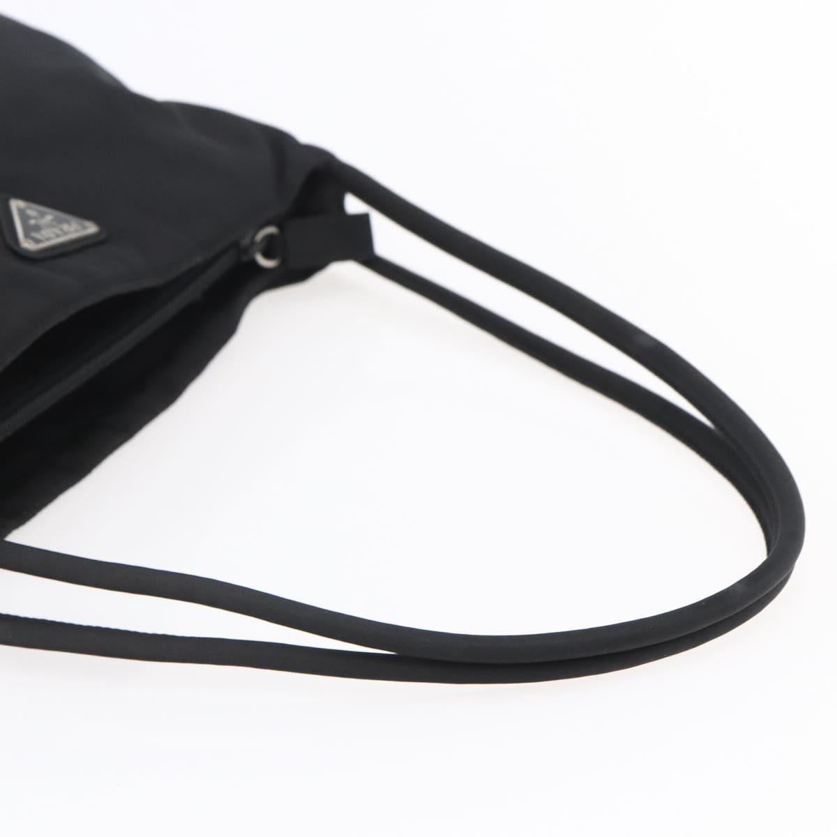 PRADA Tote Bag Nylon Black Silver Auth SW1710