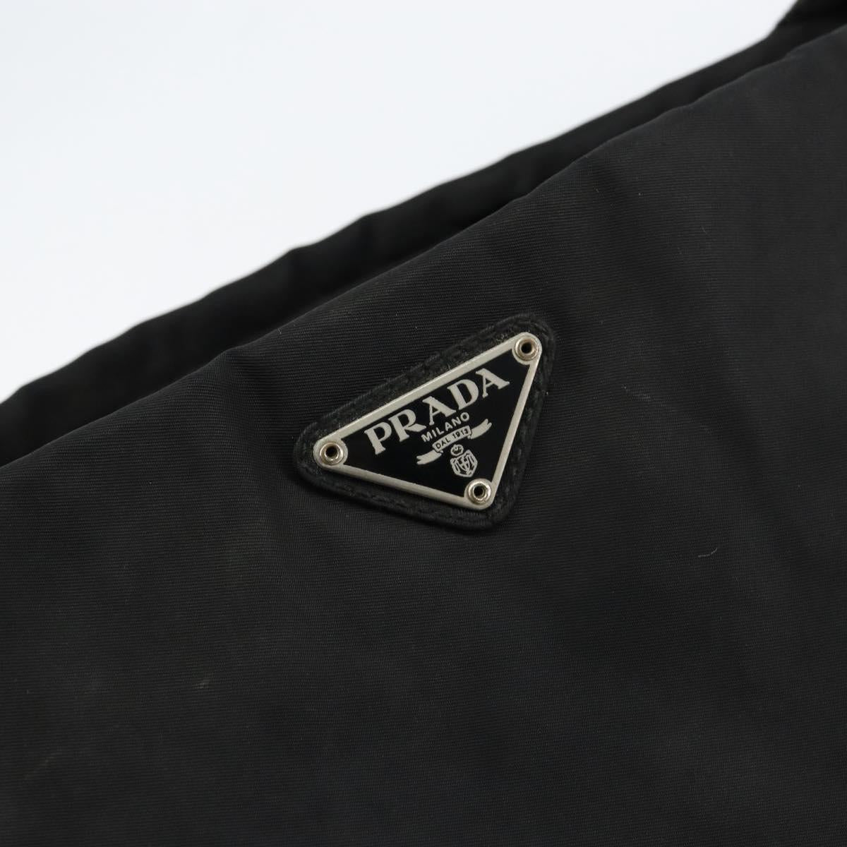 PRADA Shoulder Bag Nylon Black Silver Auth SW1711