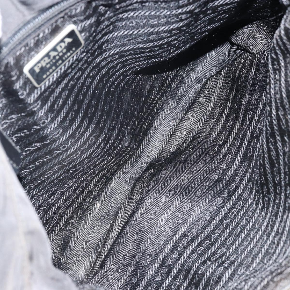 PRADA Shoulder Bag Nylon Black Silver Auth SW1711