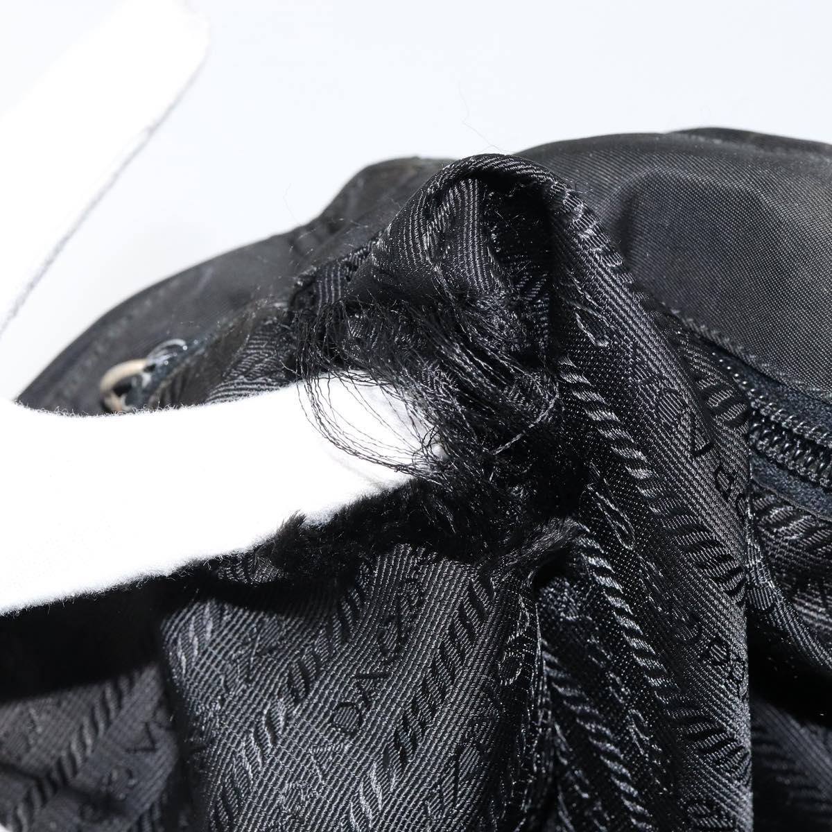 PRADA Shoulder Bag Nylon Black Silver Auth SW1711