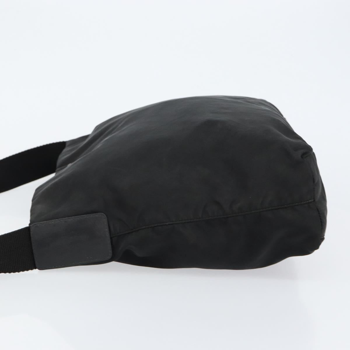 PRADA Shoulder Bag Nylon Black Silver Auth SW1711
