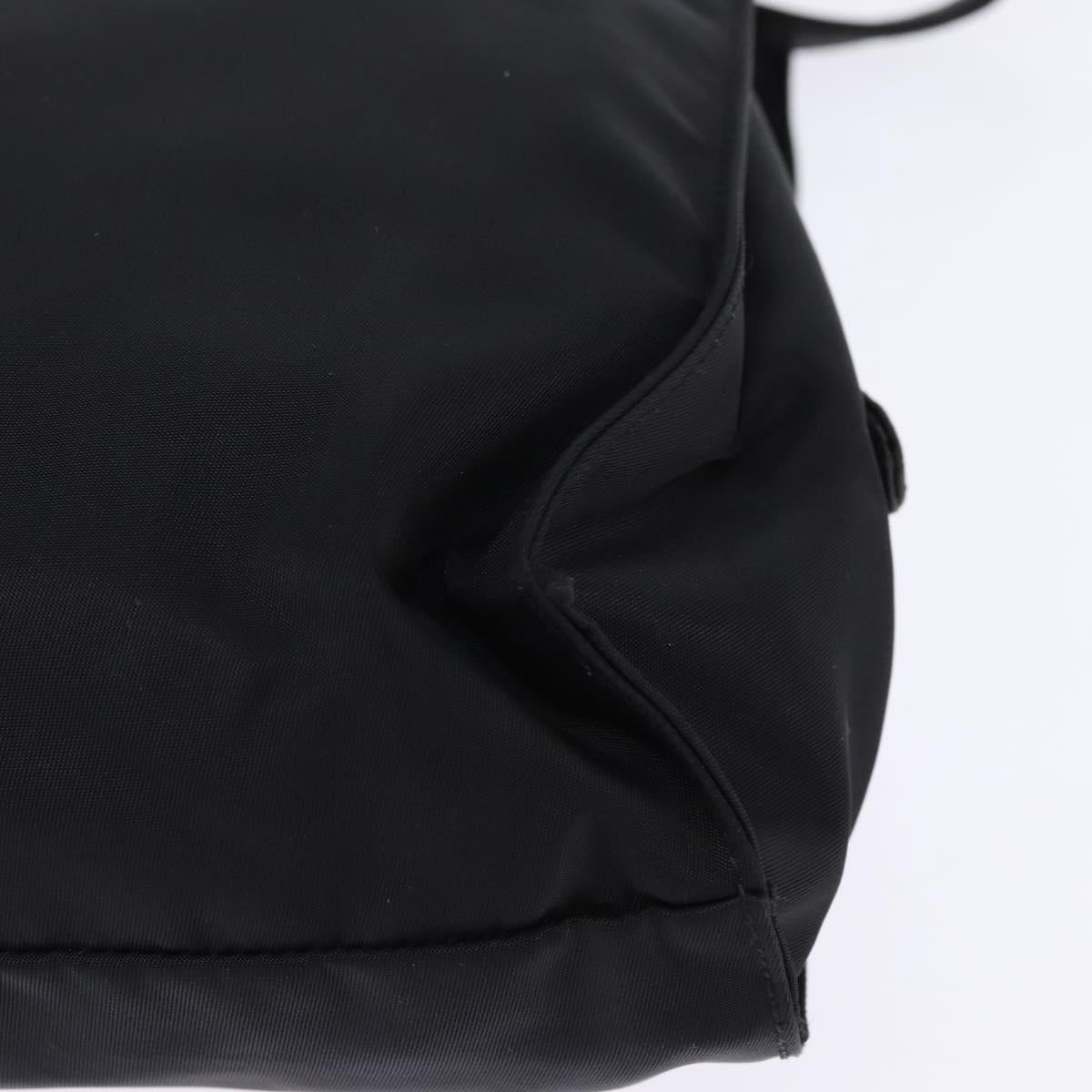 PRADA Hand Bag Nylon Leather Black Silver Auth SW1713
