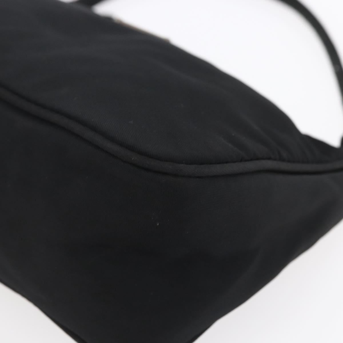 PRADA Accessory Pouch Nylon Black Silver Auth SW1714
