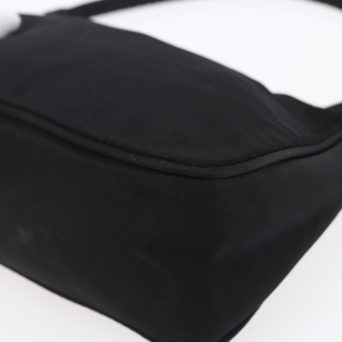 PRADA Accessory Pouch Nylon Black Silver Auth SW1714