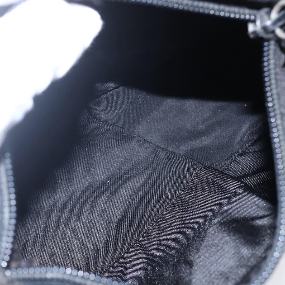 PRADA Accessory Pouch Nylon Black Silver Auth SW1714