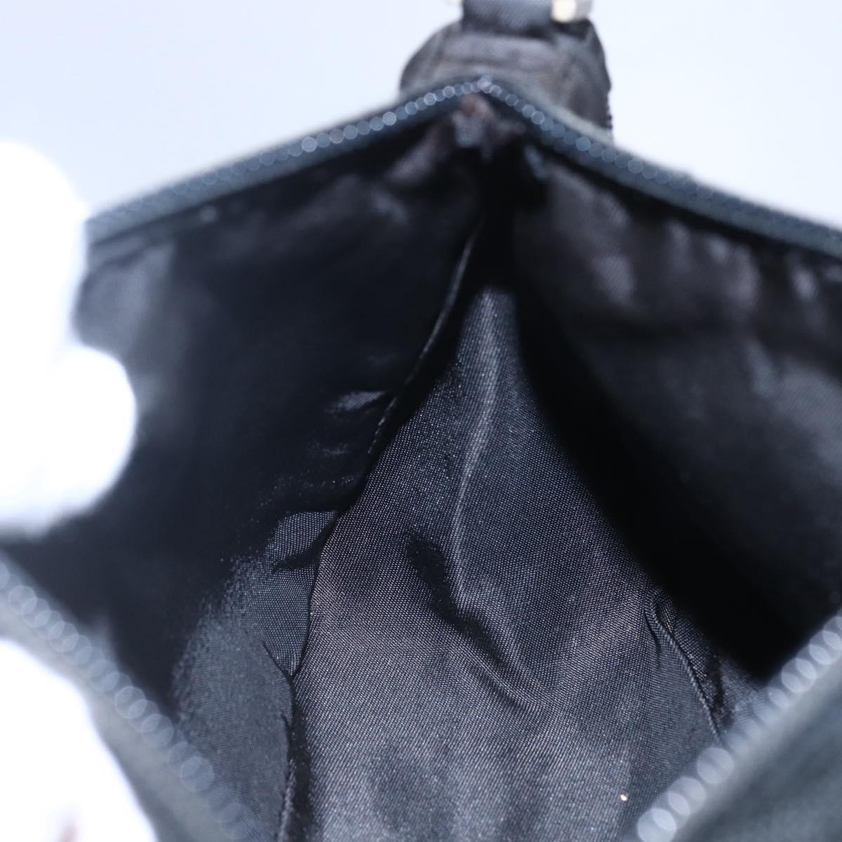 PRADA Accessory Pouch Nylon Black Silver Auth SW1714