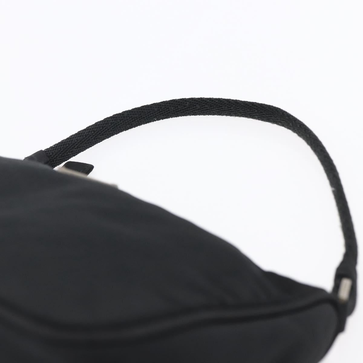 PRADA Accessory Pouch Nylon Black Silver Auth SW1714