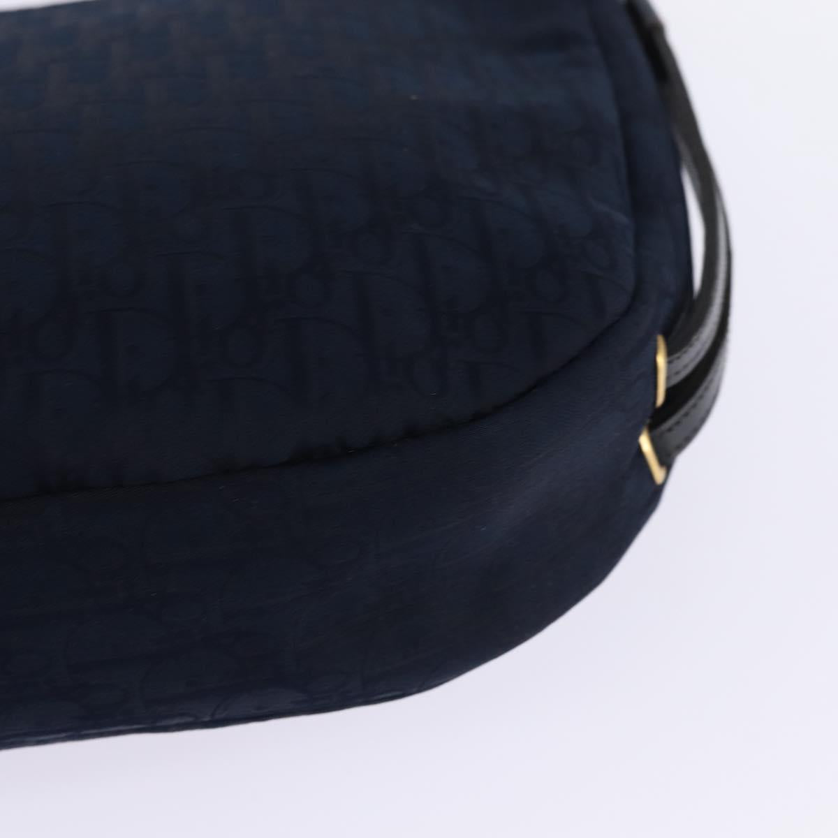 Christian Dior Trotter Canvas Shoulder Bag Navy Auth SW1716