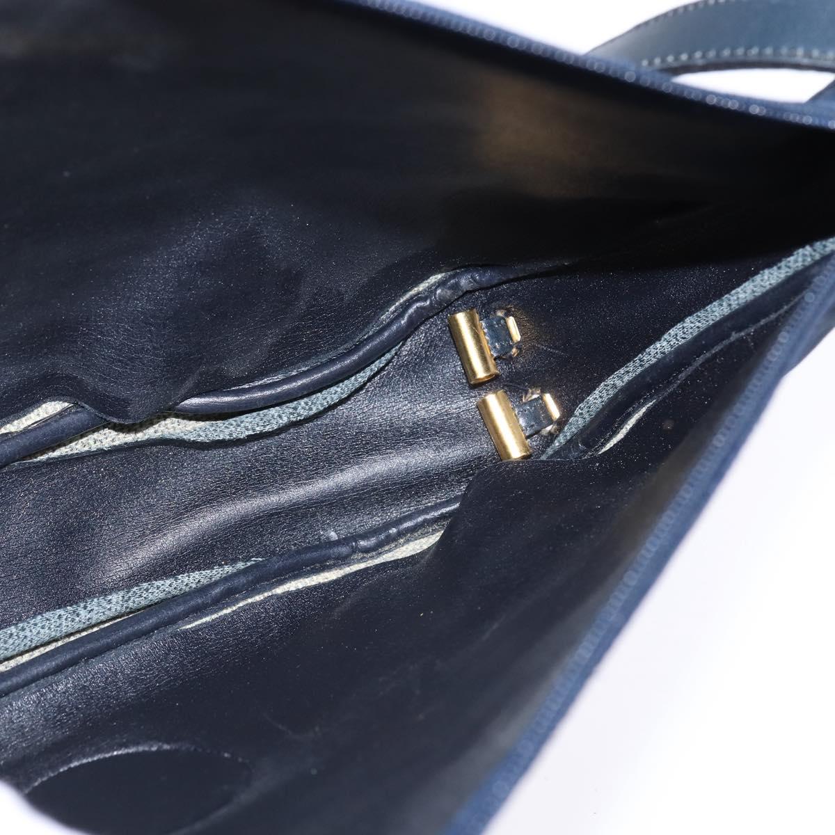 Christian Dior Trotter Canvas Shoulder Bag Navy Auth SW1716