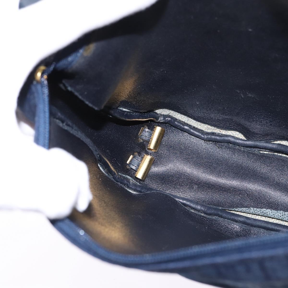 Christian Dior Trotter Canvas Shoulder Bag Navy Auth SW1716