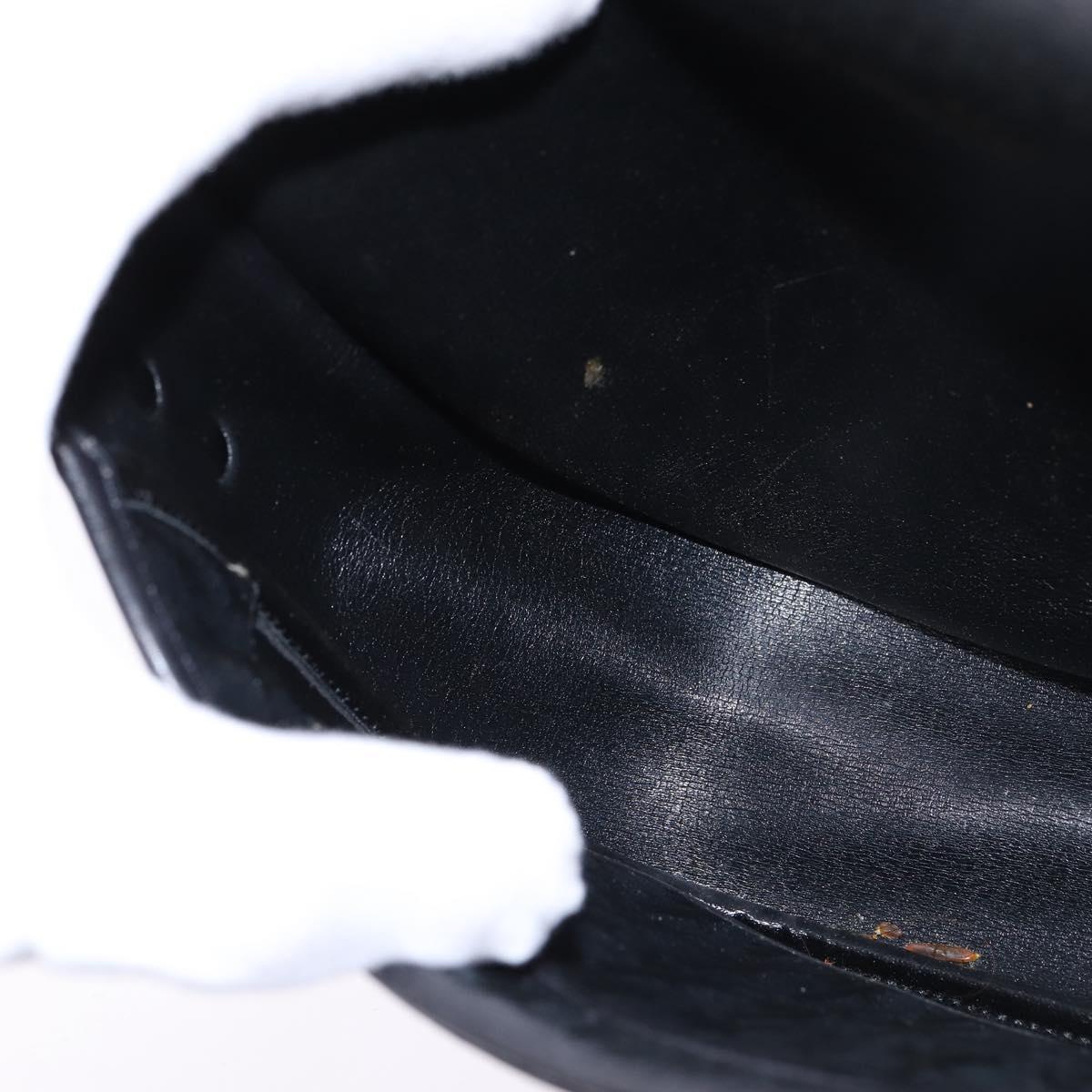 Christian Dior Trotter Canvas Shoulder Bag Black Gold Auth SW1717