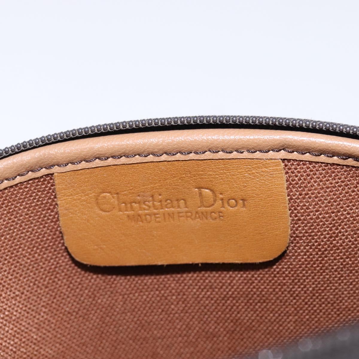 Christian Dior Honeycomb Canvas Chain Shoulder Bag PVC Black Gold Auth SW1718