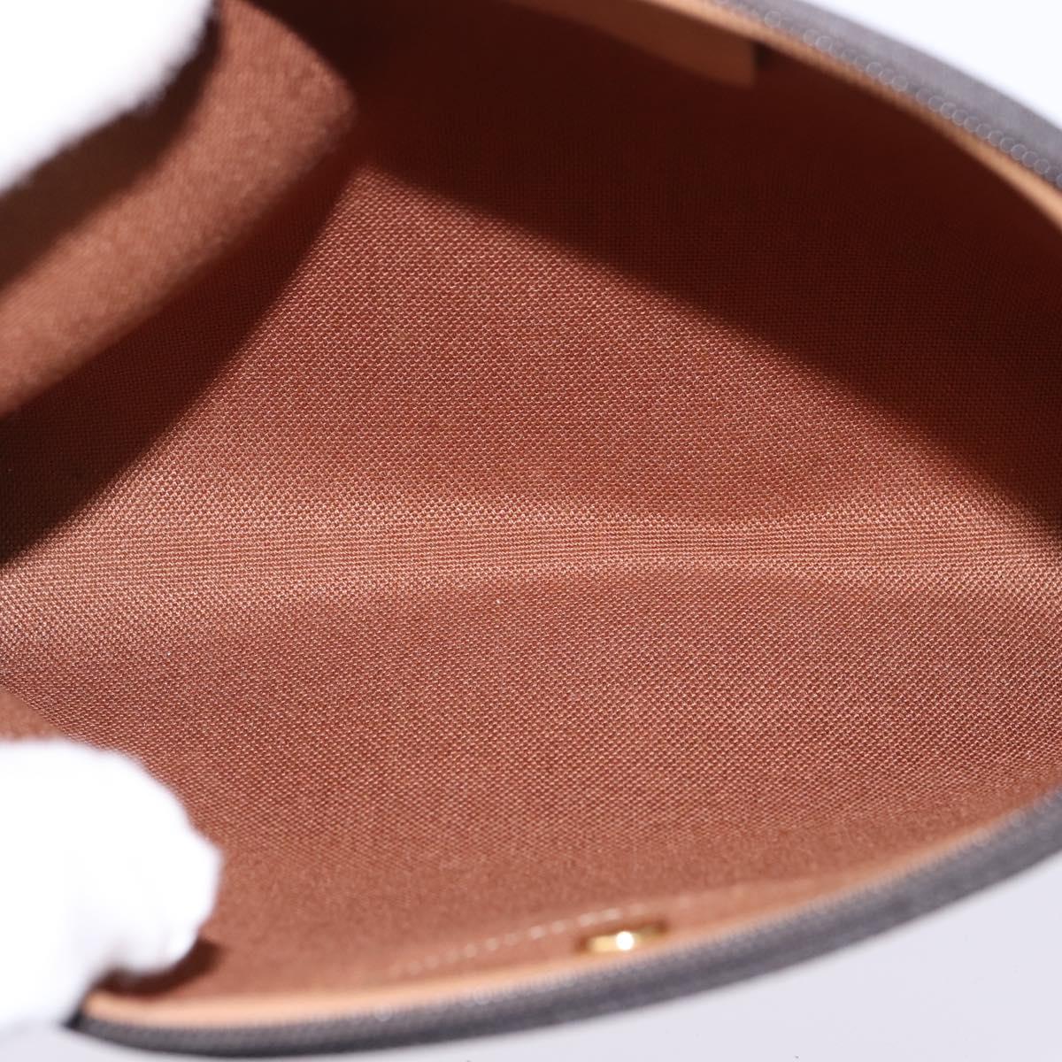 Christian Dior Honeycomb Canvas Chain Shoulder Bag PVC Black Gold Auth SW1718