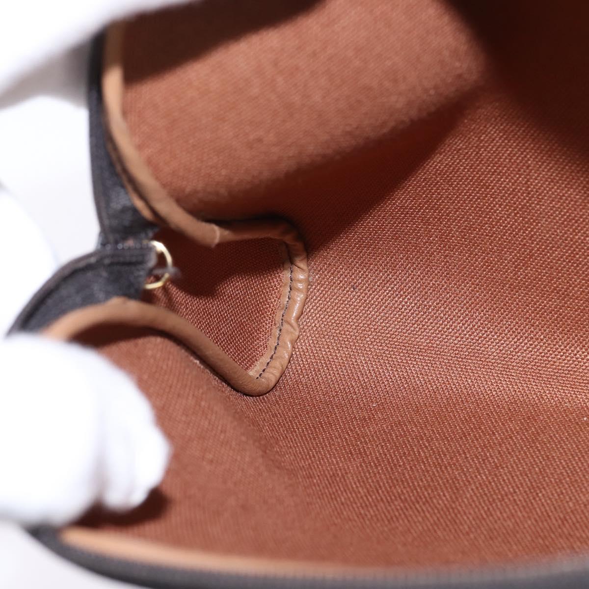 Christian Dior Honeycomb Canvas Chain Shoulder Bag PVC Black Gold Auth SW1718