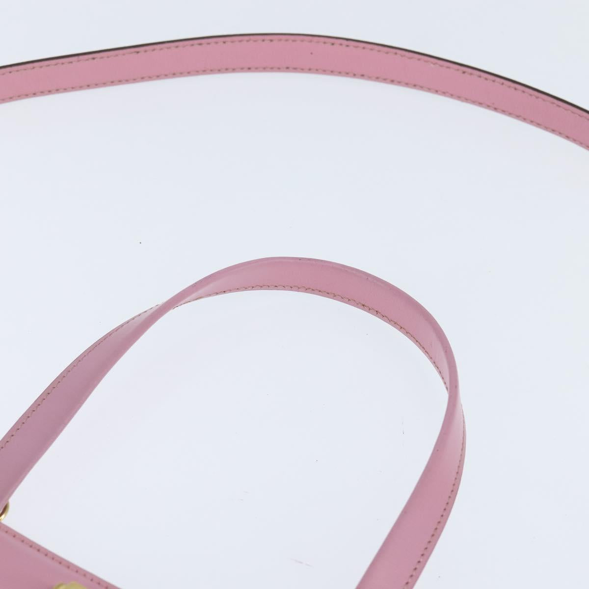 CELINE Hand Bag Leather 2way Pink Gold Auth SW1720