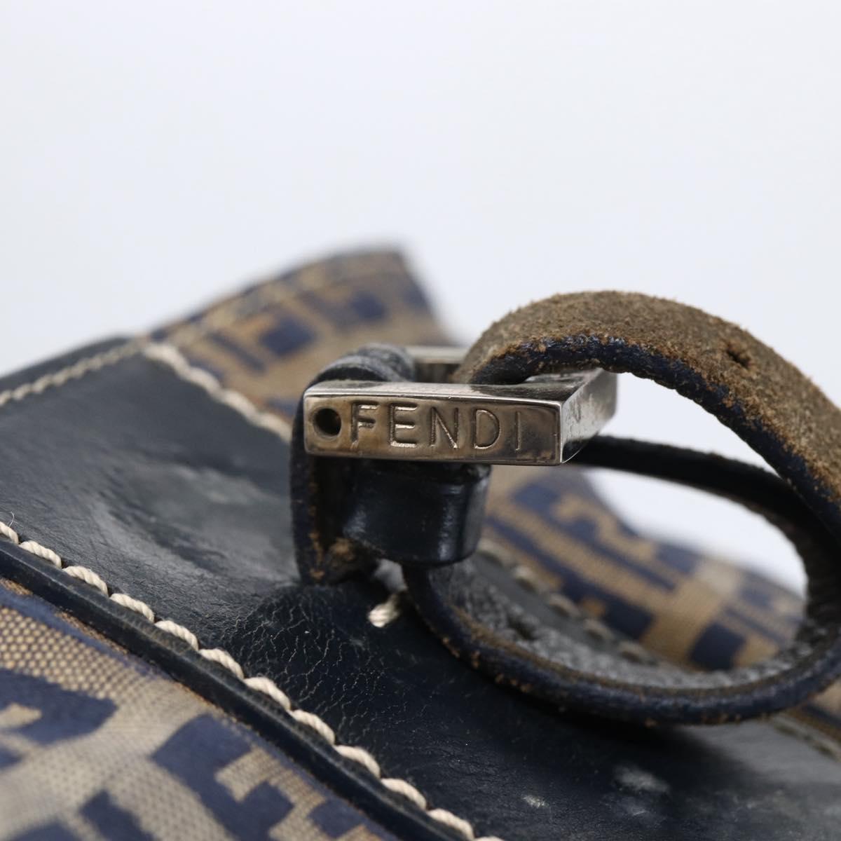 FENDI Zucchino Canvas Tote Bag Navy Auth SW1721