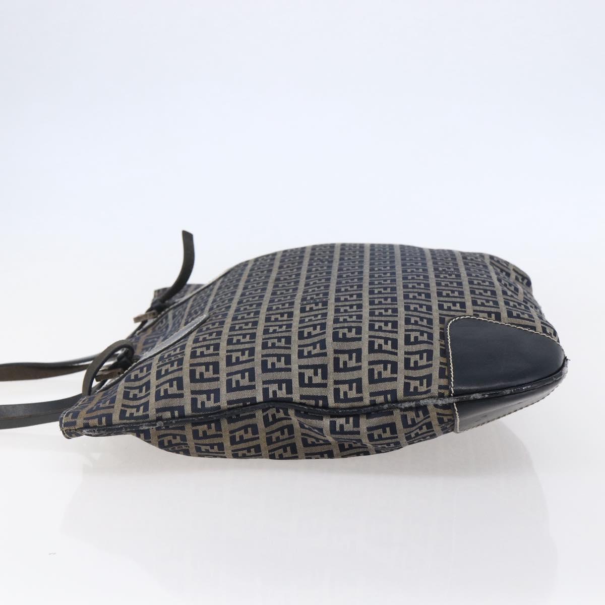 FENDI Zucchino Canvas Tote Bag Navy Auth SW1721