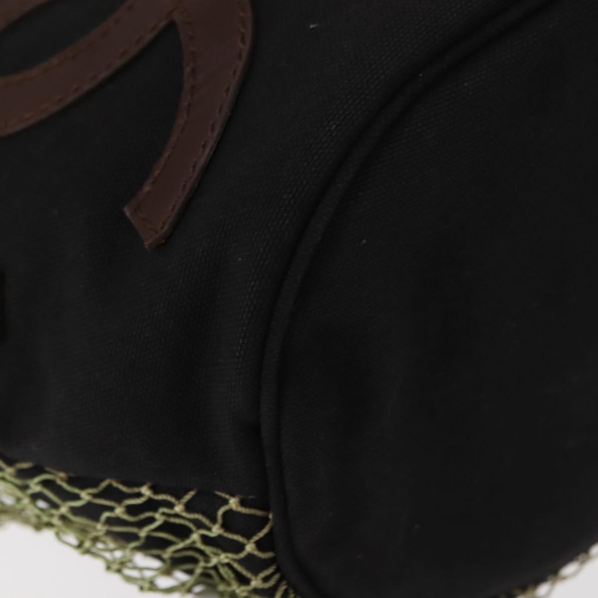 CHANEL Bysy Line Tote Bag Canvas Black CC Auth SW1726