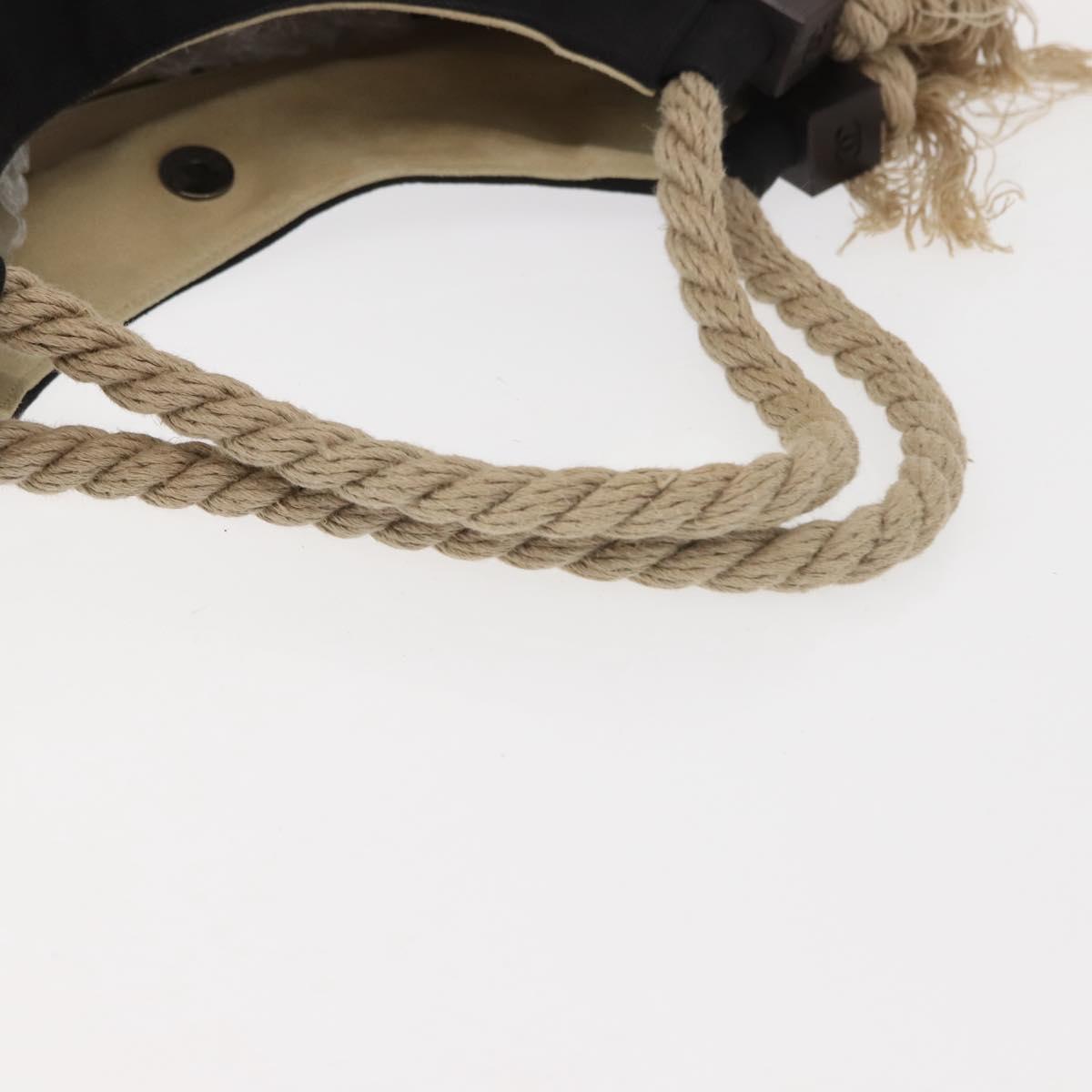 CHANEL Bysy Line Tote Bag Canvas Black CC Auth SW1726